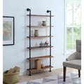 4D Concepts 4D Concepts 621160 Anacortes Six Shelf Piping - Black Pipe with Brown Shelves 621160